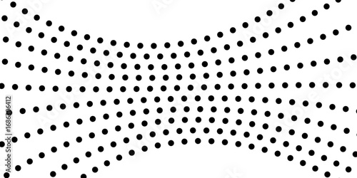 Black and white perspective dotted halftone background.