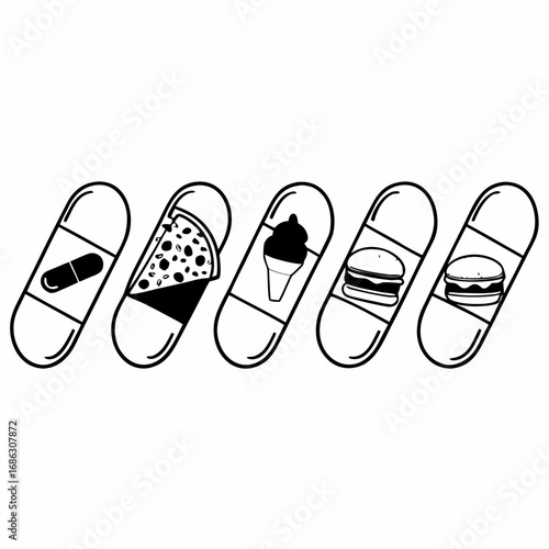 icons pizza slice vector