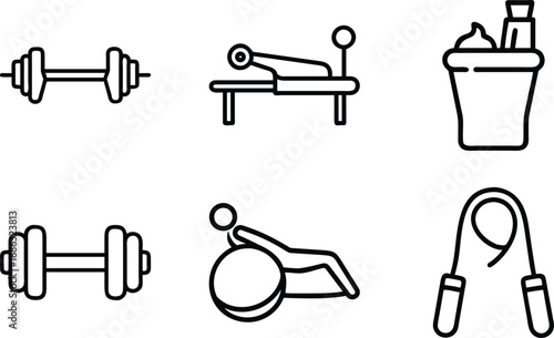 Dumbbell weight bench protein shake exercise ball hand grip press