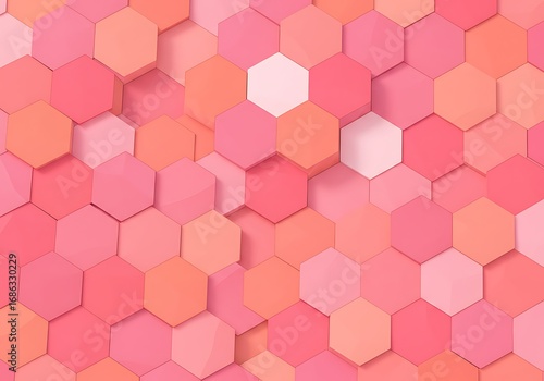 Wallpaper Mural 珊瑚色の六角形層 Torontodigital.ca