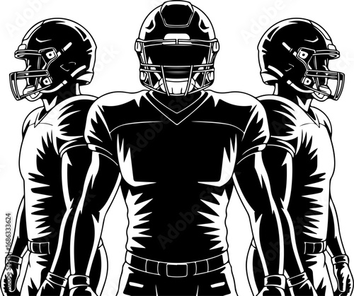 American Football Players Silhouette Illustration Grpahcis bundle