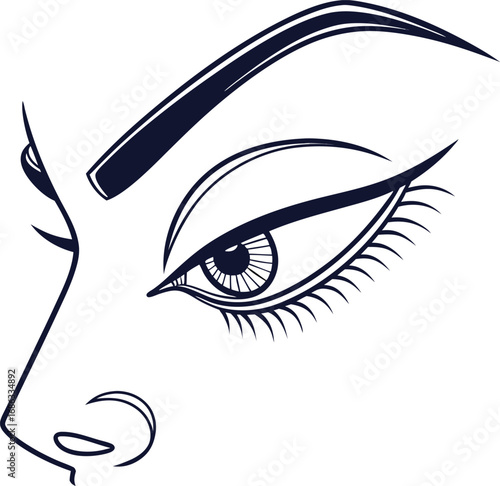 vector illustration of a female eye