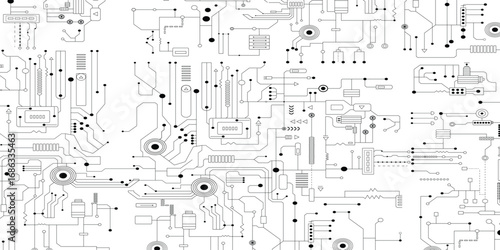 Circuit technology background with hi-tech stock illustration. Vector circuit board illustration. Abstract technology.
