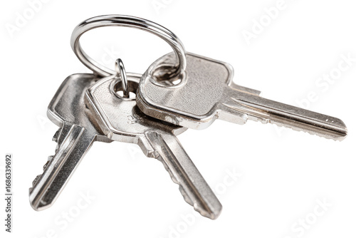 Close-up of two keys attached to a metal ring