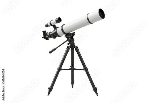 Reflector telescope on tripod astronomy equipment space exploration stargazing