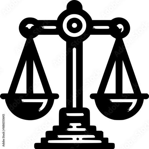 Justice Scales Icon Representing Balance, Fairness, and Legal Matters in a Concise Symbol