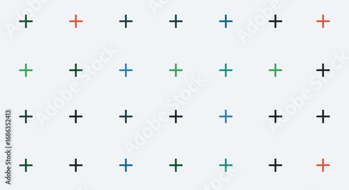 Geometric plus sign pattern across a clean white background showing subtle color variations