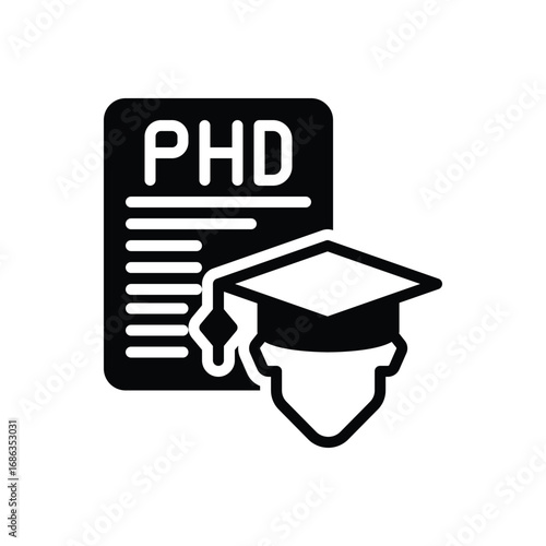Black solid icon for phd
