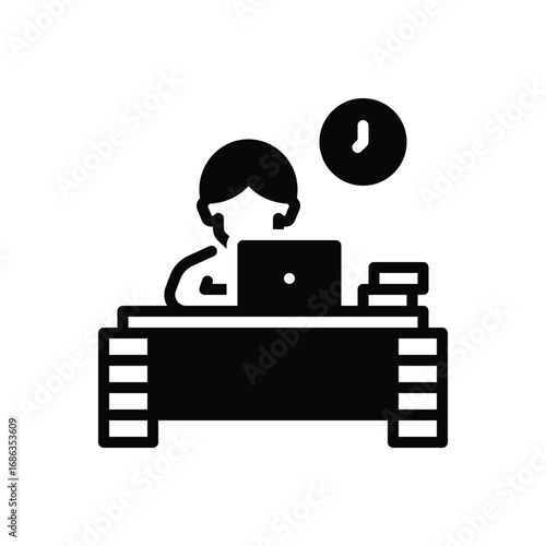 Black solid icon for work