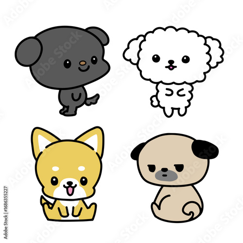 かわいい犬のイラストセット