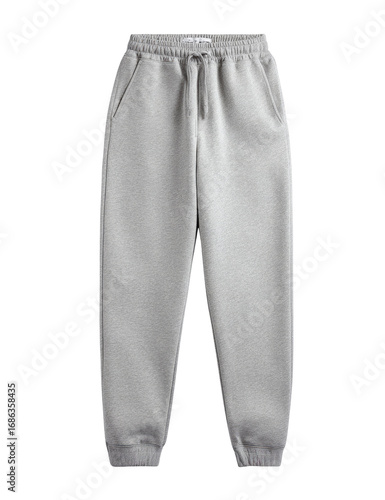 Light gray fleece sweatpants, front view