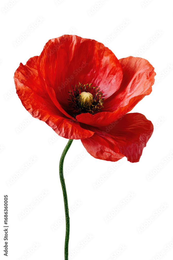 Obraz premium Close-up of a vibrant red poppy