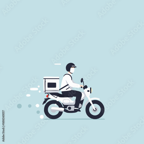 Fast Delivery Service Motorcycle Courier on the Go