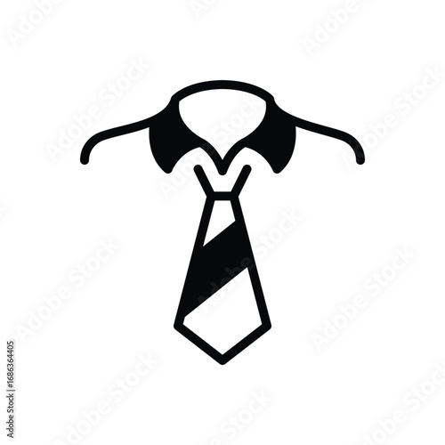 Black solid icon for tie