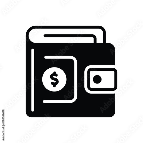 Black solid icon for wallet