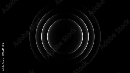 Abstract neon circle radio waves looping background. Abstract neon radio waves signal.Radio wave signal, radar concept.Radio waves seamless animation background video with alpha chanel.4k video