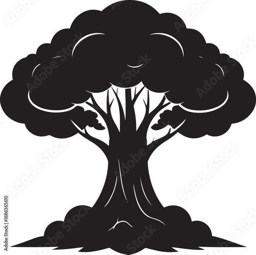  Atomic Bomb Blast Silhouette Vector Illustration