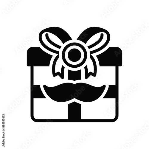 Black solid icon for gift