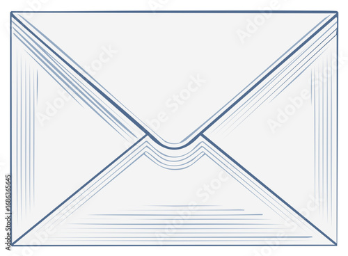 Stylized closed envelope illustration with line art details representing mail communication or a confidential message