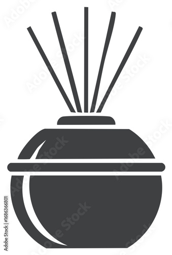 Aromatherapy reed diffuser with essential oil sticks simple vector silhouette icon