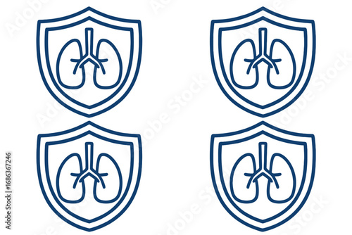 Kidney protection shield icon. Urology, nephrology medical concept. Healthy organ symbol. Health care, insurance vector logo. Chronic disease prevention, renal care sign.