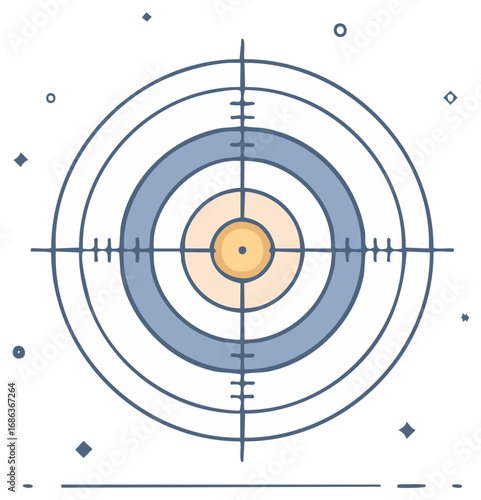 Illustration of a target with crosshairs. Concept for focus, achievement, or goals.