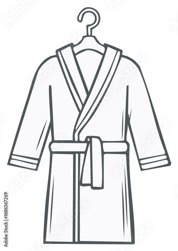 Robe Outline on Hanger Illustration Clothing Apparel Fashion Style Comfort Design