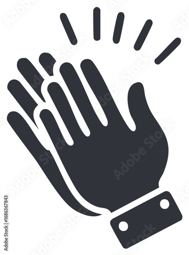 Vector icon of clapping hands expressing applause, congratulations, and enthusiastic support