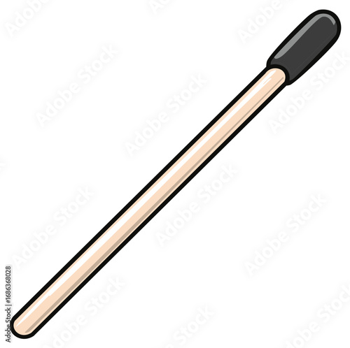 Simple cartoon illustration of a cosmetic makeup brush a beauty and glamour tool for application