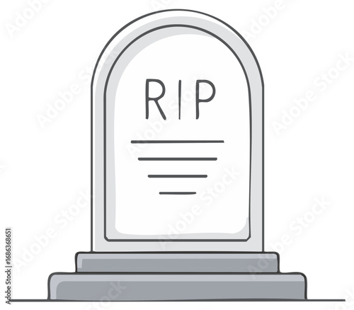 Rest in Peace Grave Marker with Rounded Top and Simple Design with Minimalist Lettering