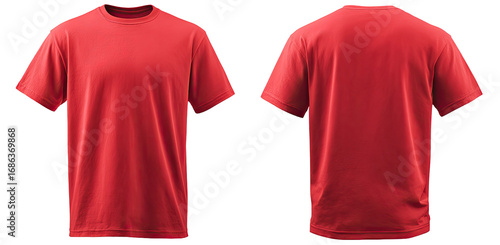 Red t-shirt front and back view