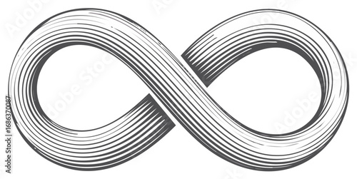 Abstract infinity symbol in line art style, concept of eternity and limitless