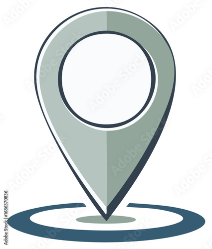 Modern minimalist location pin icon for map navigation and travel applications