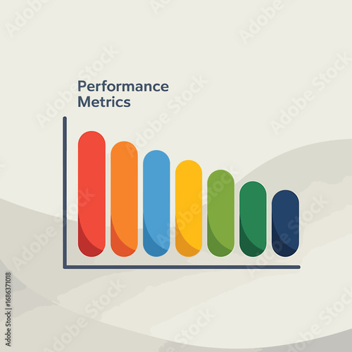 Declining Performance Metrics Illustrated with Colorful Column Chart Representing Business Downtrend and Negative Growth Trends