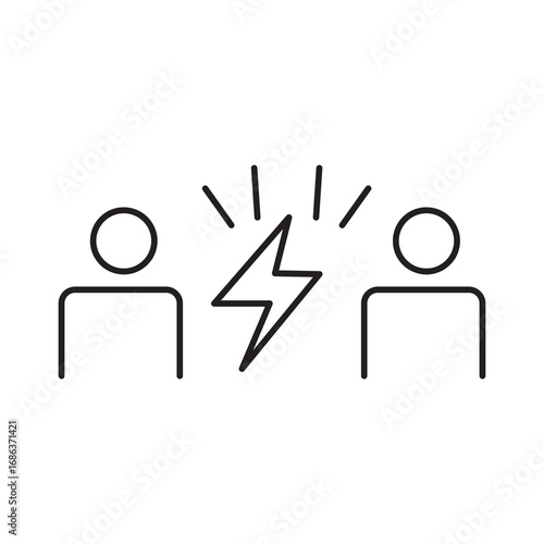 Conflict icon simple vector simple linear illustration for web and app..eps