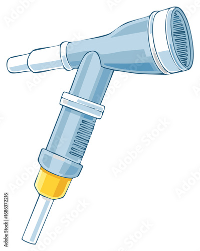 Stylized Dental Irrigation Syringe, Vector Illustration, Oral Hygiene, Dental Health