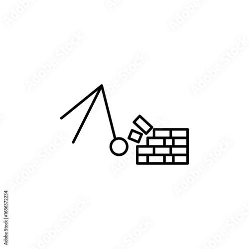 Demolition icon simple vector isolated symbol vector linear illustration for web and app..eps
