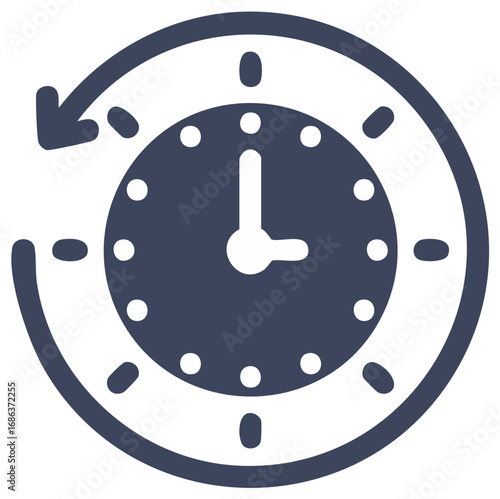 Clock icon with circular arrow representing time management and efficiency