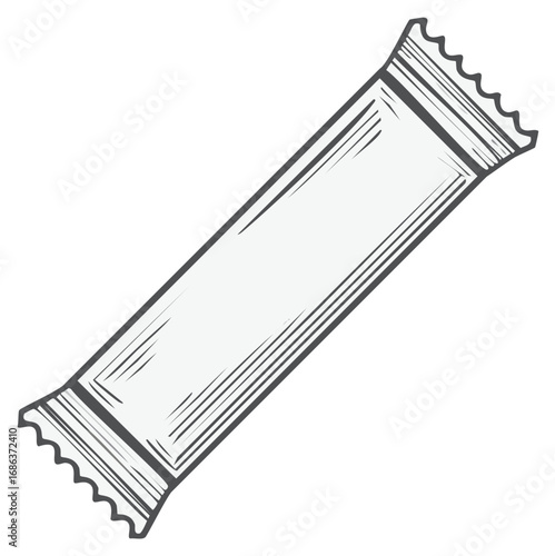 Illustration of snack bar in wrapper with decorative ends