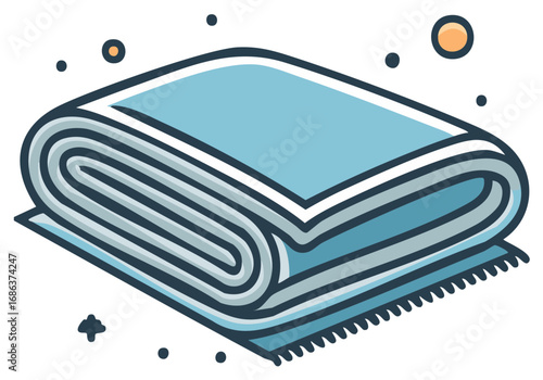 Clean Folded Textile Blanket or Towel Graphic with Sparkles