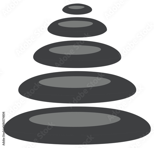 Stack of pebbles stacked in balanced zen stone tower for relaxation and spa concept
