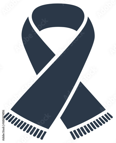 Dark Blue Ribbon Symbol with Fringe Details Representing Support or Awareness