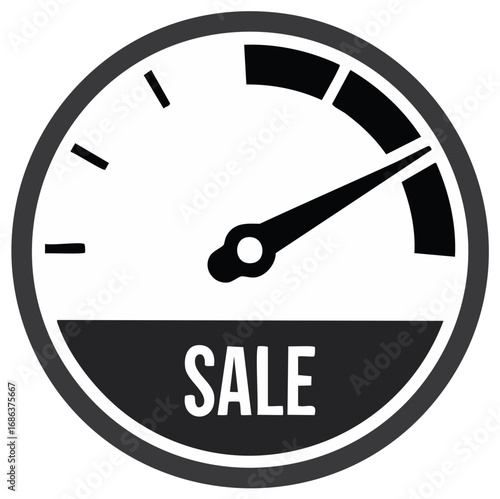 Sale Meter Gauge Showing Increased Demand or Limited Time Offer