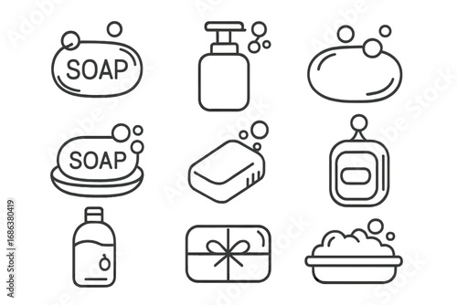 Syringe line icon set, minimalistic medical pictograms collection, healthcare and vaccination equipment, pharmacy linear symbols, vector illustration, web graphic design resources, hospital tools