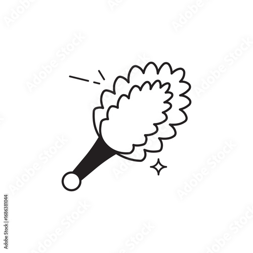 Dusting icon design with white background stock illustration