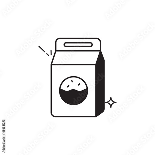 Washing Powder icon design with white background stock illustration