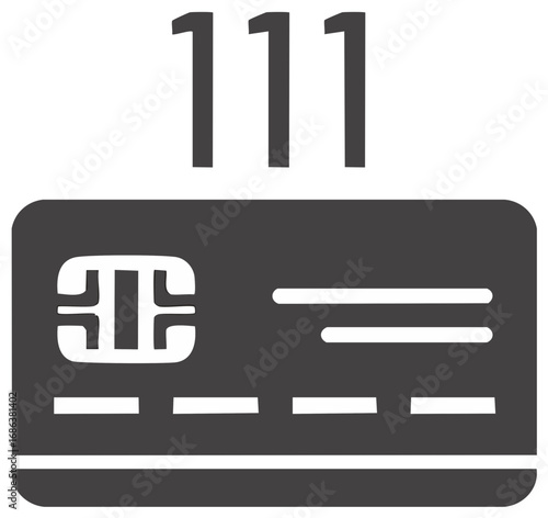 Payment Card Security Code 111 Number Digital Transaction Verification Icon