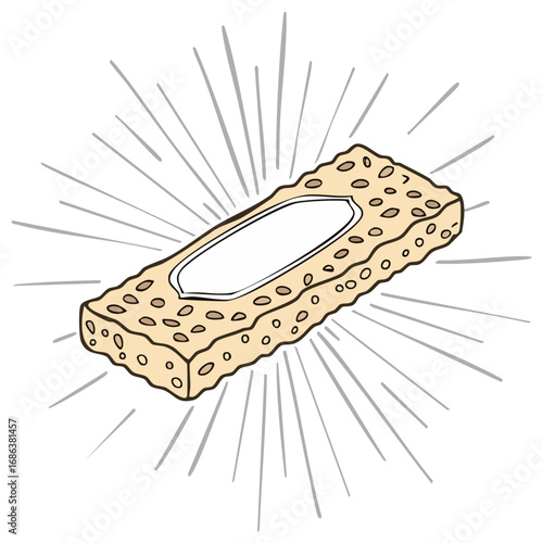Energy bar icon, hand drawn style with white empty space for label