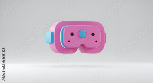 Wallpaper Mural Pink and teal VR headset in a studio setting. 3D rendering of a virtual reality headset against a plain white background. Torontodigital.ca