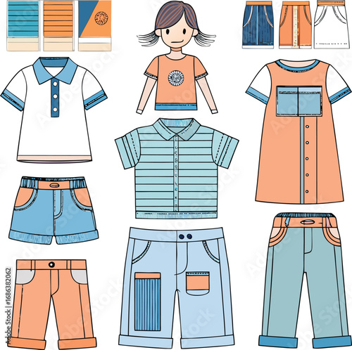 Versatile fashion design templates with diverse color options and classic fonts for creative projects